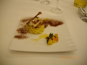 デロー2010ソーテルヌと【デザート】サツマイモのミルフィーユ 紅茶とバニラの香り