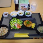 マンナンライスの炊き込みご飯と豆腐ハンバーグセット[ 帝京大学医学部付属病院レストラン グリーンズカフェ]