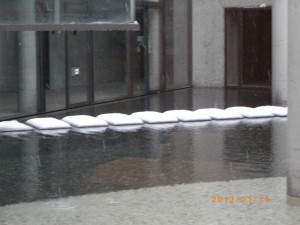 2013年1月14日(月祝) 東京に大雪です。　 ルヴェソンヴェール南大沢 （首都大学国際交流センター）も 「まっ白け」です。