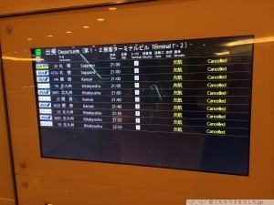 大雪の羽田空港2014.02.08（土） 21:30頃　出発便はすべてCancelled 第２ターミナル